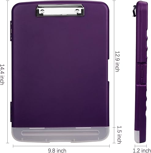 Miniatura 2 de Portapapeles con almacenamiento, portapapeles de plástico de 8.5 x 11 pulgadas con soporte para bolígrafo, carpeta de portapapeles de enfermería de