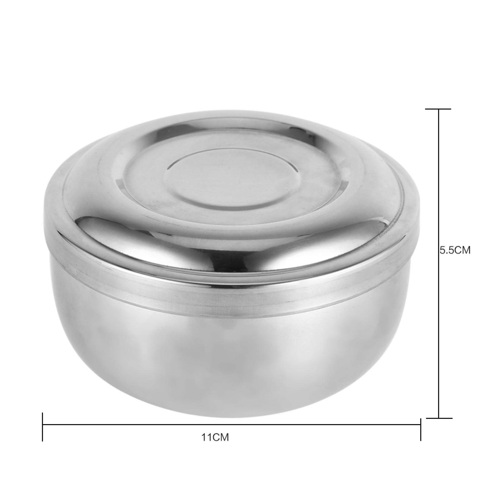 Ciotola Barba in Acciaio Inox Con Coperchio per Pennello - Shave Tazza Uomo 11 cm Diametro 5,5 cm