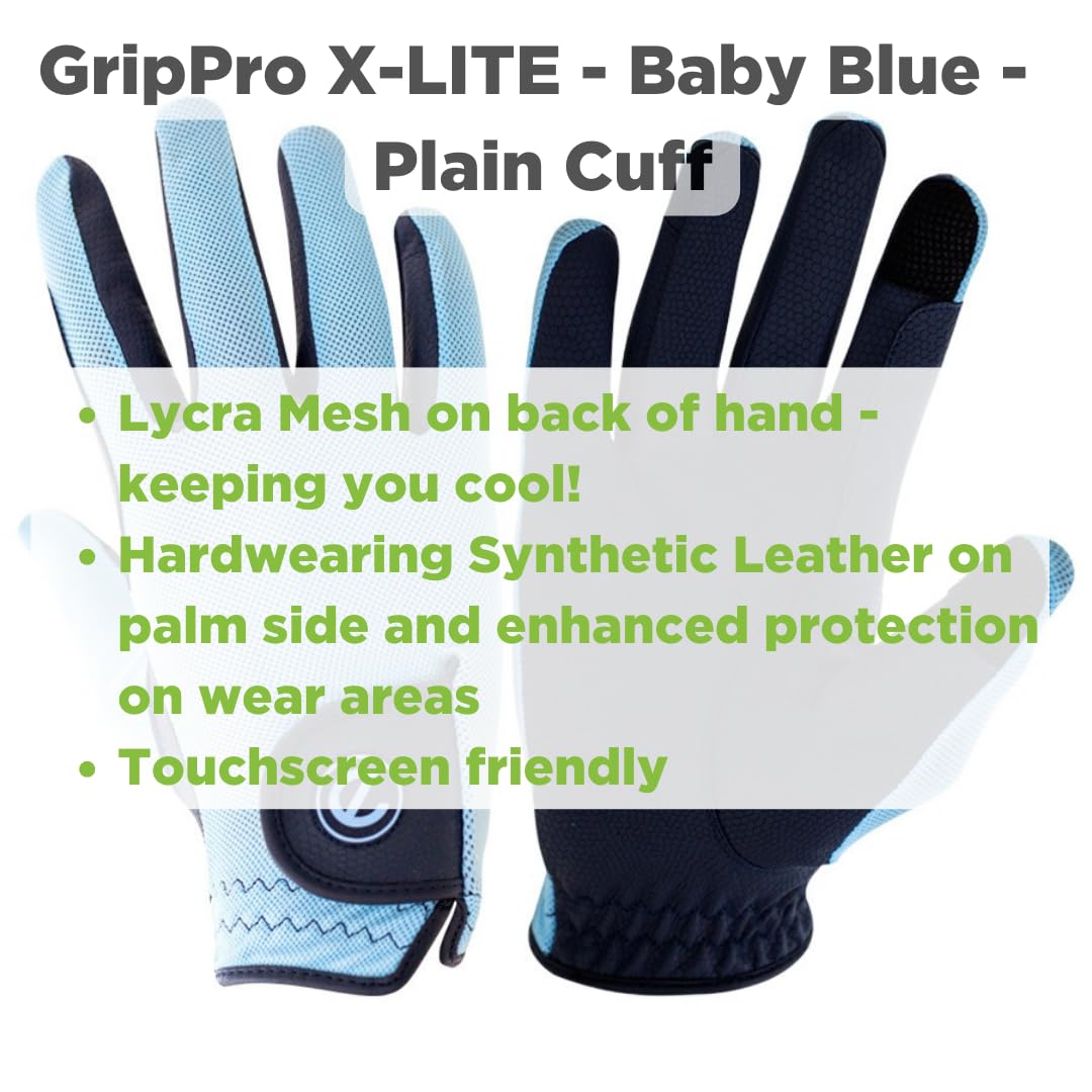 eGlove - Guantes de equitación eQUEST GripPro X-LITE - Ligero, transpirable, material antideslizante - Parte trasera de malla cómoda - Guantes para pantalla táctil