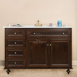 Shop Chic Mobile da Bagno con Top in Marmo Classico Color Noce 160 cm