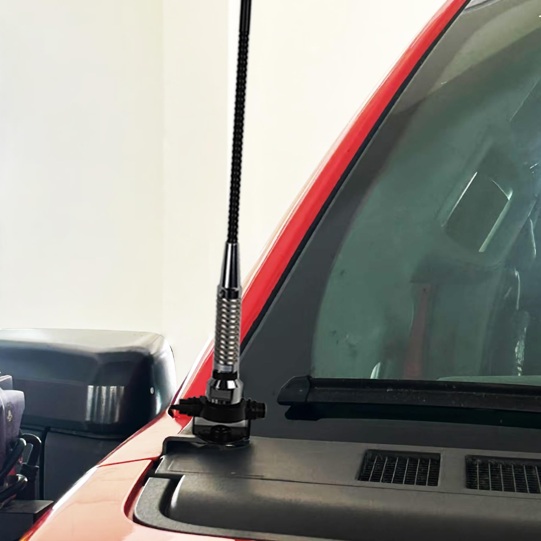 Kit de antena de radio CB de 27 MHz con base de montaje de clip, cable RG-58 de 13 pies y conector BNC PL-259, antena móvil de largo alcance para coche, camioneta, vehículo y radios CB de mano