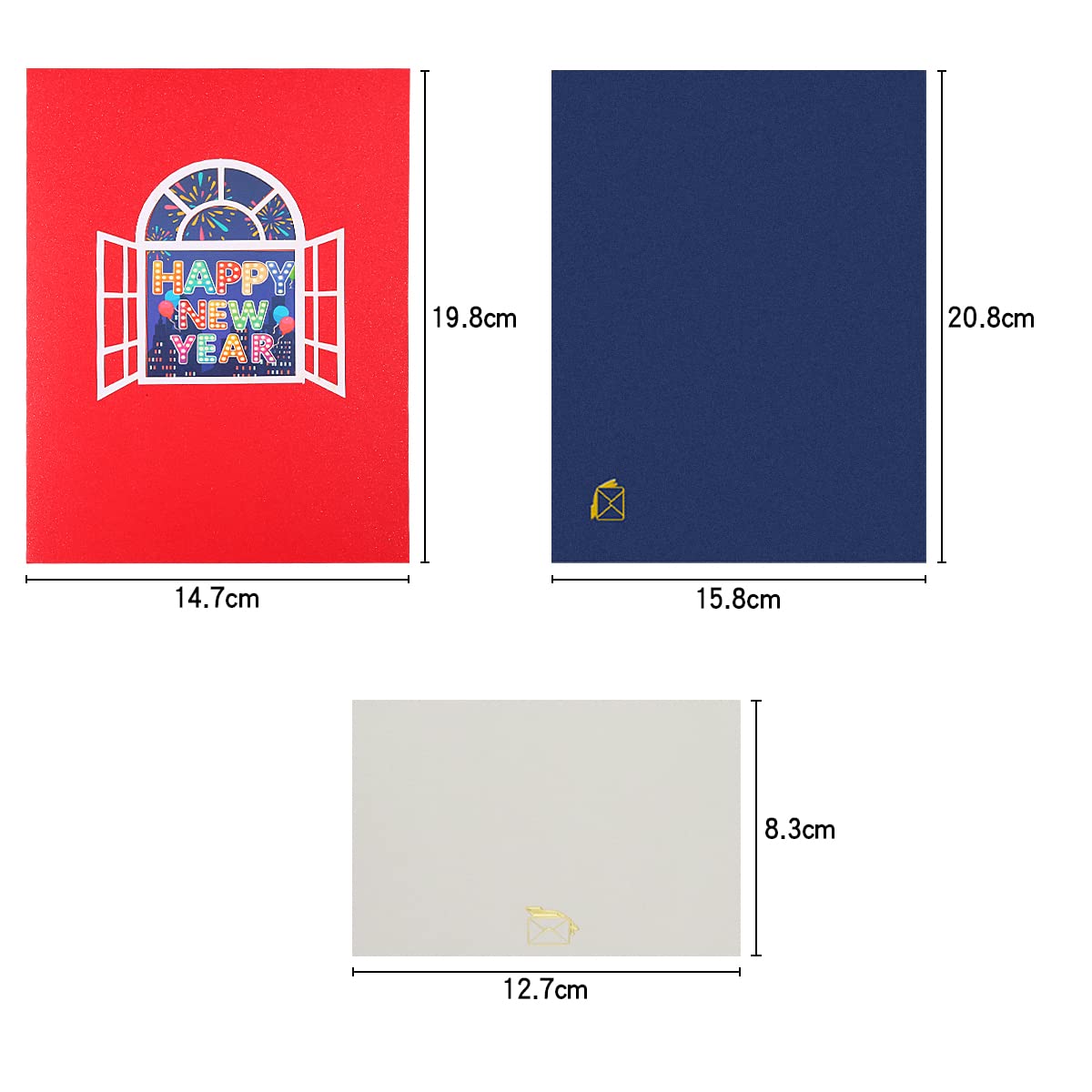 Jagowa 1 Pcs 3D Christmas Card - Pop Up Greeting Card with Envelope, Gift for Xmas & New Year Celebration - Image 2