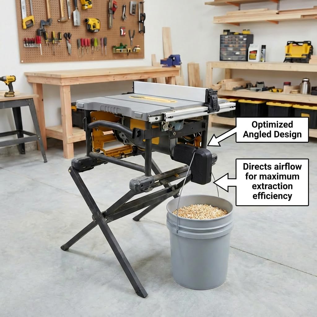 Shop Vac Hose Adapter, Compatible with DeWALT DWE7485 & DW745 Table Saw | Improves Dust Capture for a Cleaner Workshop