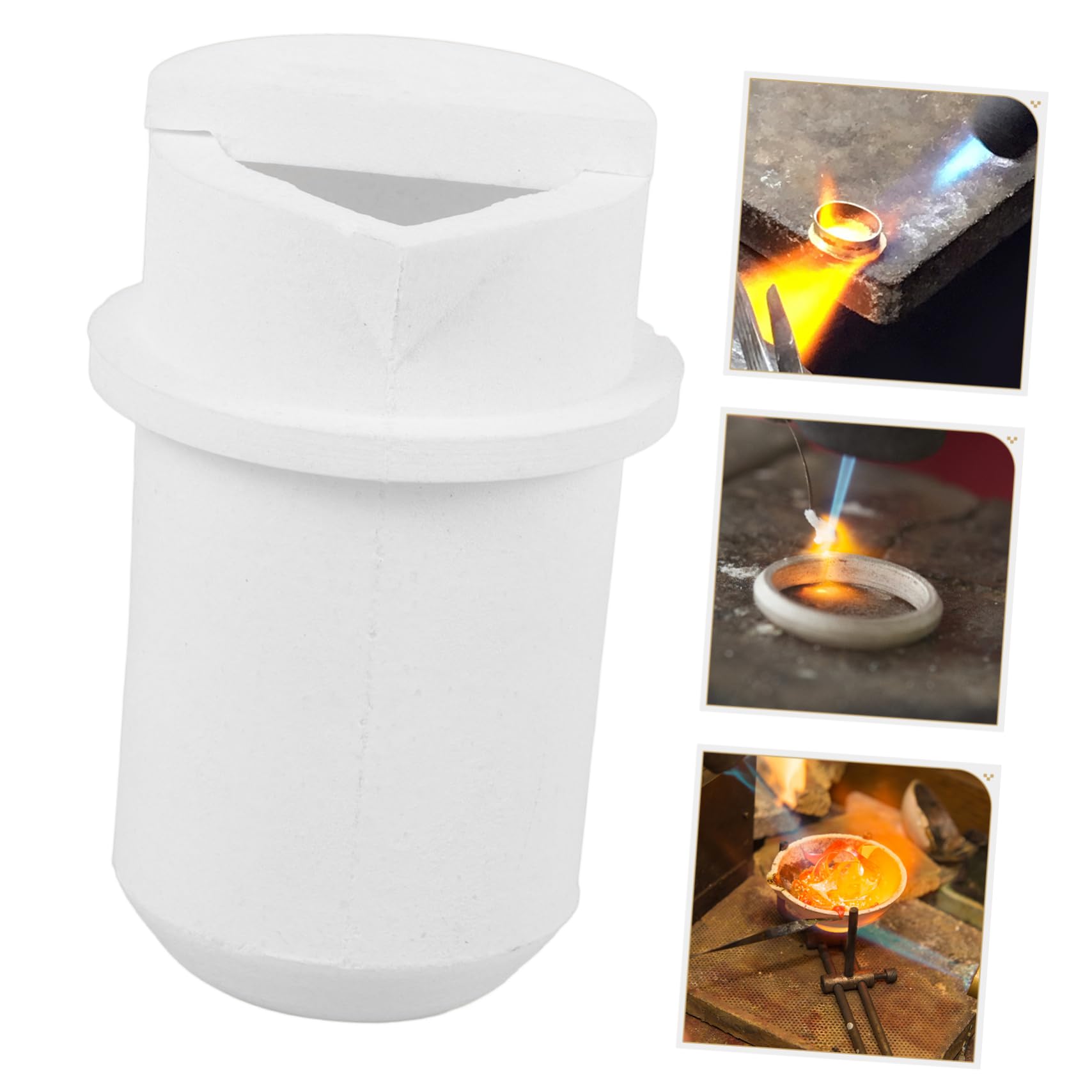 ULTECHNOVO 5piezas Crisol De Cuarzo Para Fundir Metales Tazón Resistente Altas Temperaturas Con Tapa Para Molde De Fusión Para Joyería y Metalurgia