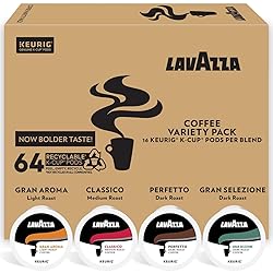 Lavazza Coffee K-Cup Pods Variety Pack for Keurig Single-Serve Coffee Brewers, 64 Count , Value Pack, Notes of: fruits, flowers, chocolate, carmel, citrus