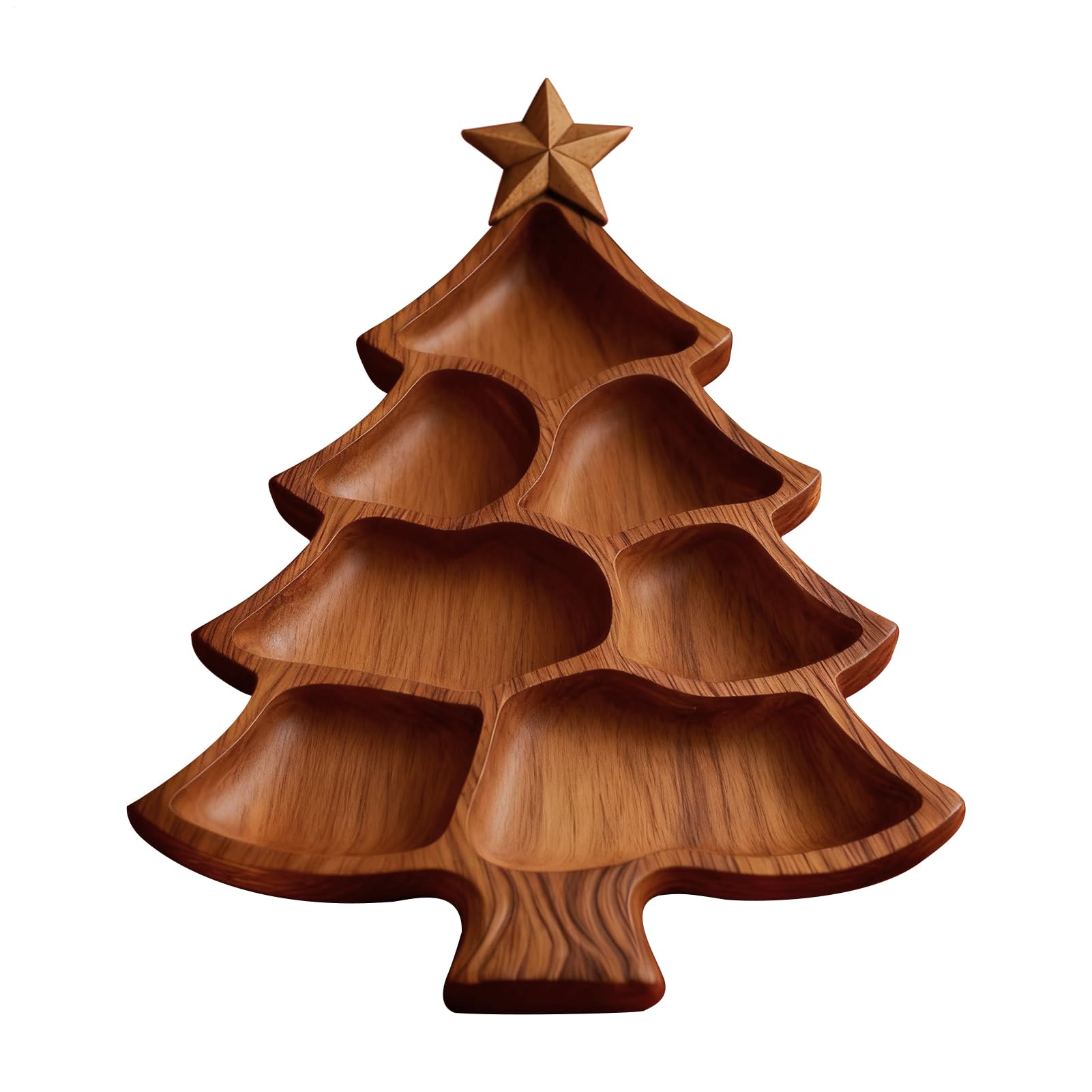 Hobngmuc Christmas Tree Serving Tray - Wooden Appetizer Platter for Candy, Cheese & Snacks | Holiday Tree Platters Charcuterie Board for Holiday Parties & Buffets
