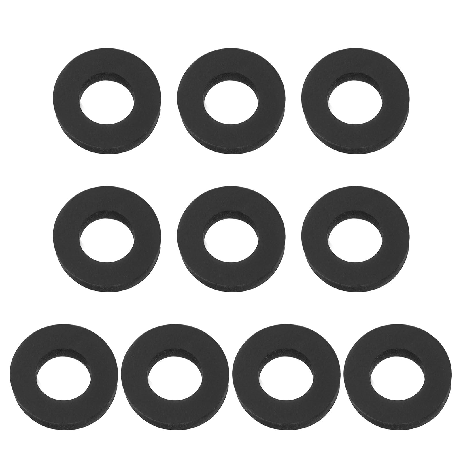 DEFANEX 10pcs Silicone Flat Washer (ID 8mm OD 15mm Thick 3mm) - Soft & Flexible O Sealing Ring Fastener Sealing Spacer Gasket Accessories for Shower Head Water Hose Valve Pump, Black