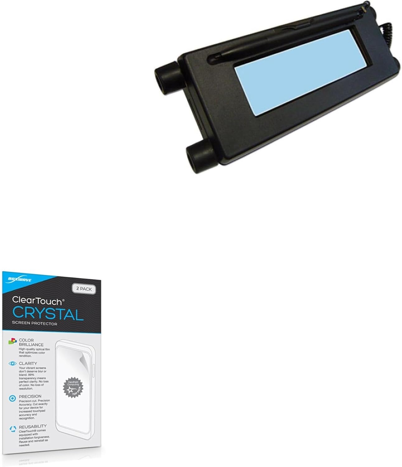 BoxWave Screen Protector Compatible with Topaz LinkSign LCD 1x5 - ClearTouch Crystal (2-Pack), HD Film Skin - Shields from Scratches