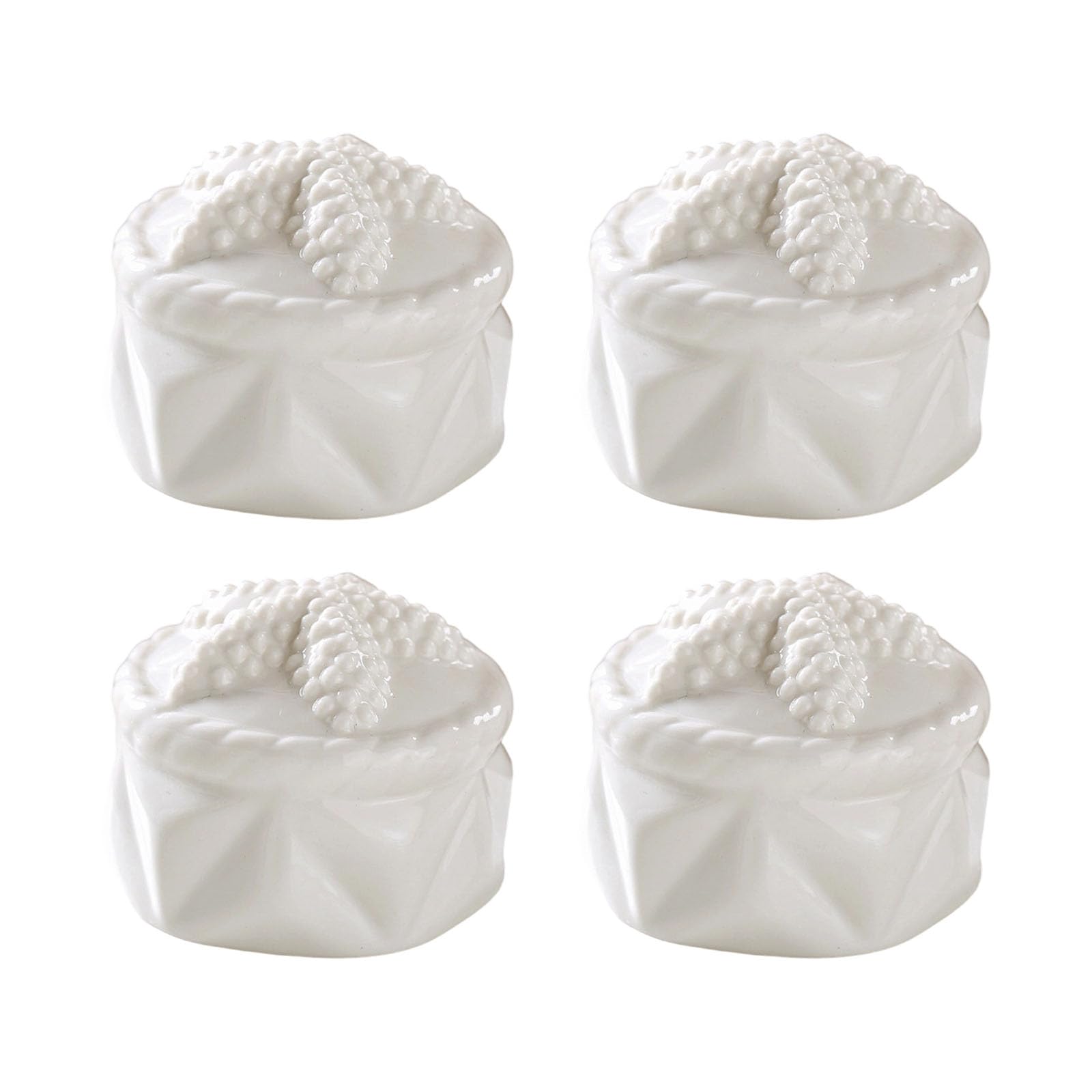 Tsophreniq White Of 4 Ceramic Marine Inspired Toilet Bolt Covers Decorative Bathroom Accessories For Water Theme Decor For Bathroom Lovers