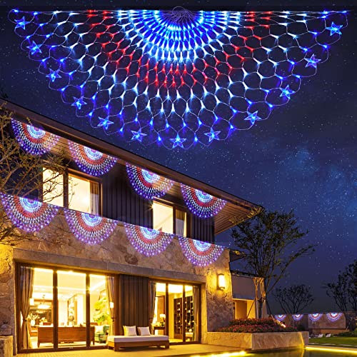 HYH American Flag LED Lights - 47in Patriotic Lights for 4th of July Decorating Indoor and Outdoor Waterproof Flag Lights for Patriotic LED Lighting Banner Christmas Decorations