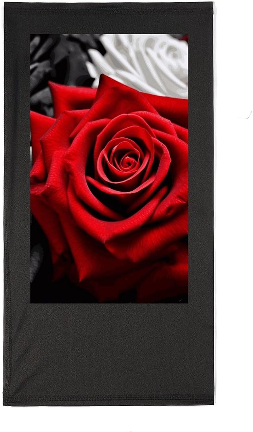 Black White And Red Roses Neck Gaiter Face Mask Ski Mask Cold Weather Balaclava Winter Face Cover Scarf for Women Men