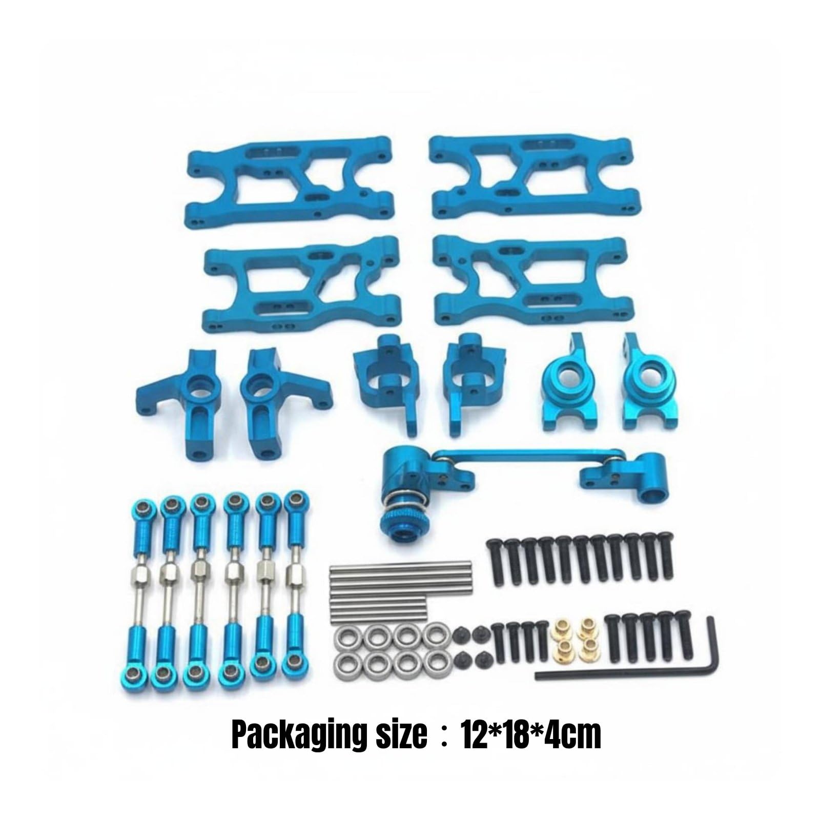 Milageto Kit de Mejora para Coche RC Piezas Accesorios Componentes Conjunto de Suspensión y Dirección en Metal para Wltoys 1/12 1/14 Aumenta Control y, Blue