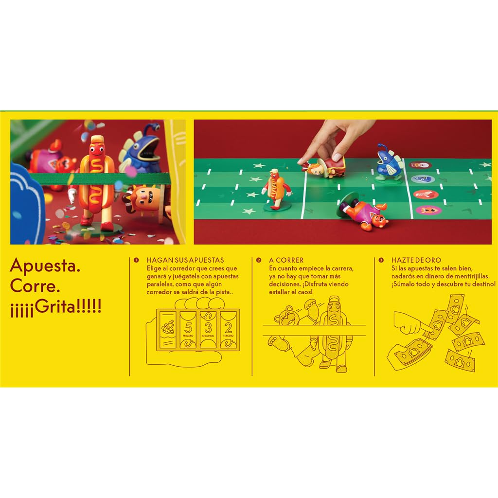CMYK Corre y Apuesta, Juego de Mesa de Carreras y Apuestas Frenéticas, Estallido de Caos y Diversión en Familia, A Partir de 6 Años, De 2 a 9 Jugadores, 20 Minutos por Partida, Español