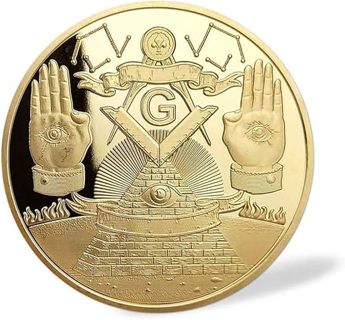 Miniatura 2 de Masonic Challenge Coin Square Brújula Masón Lodge Mapa Familiar Herramientas de Trabajo