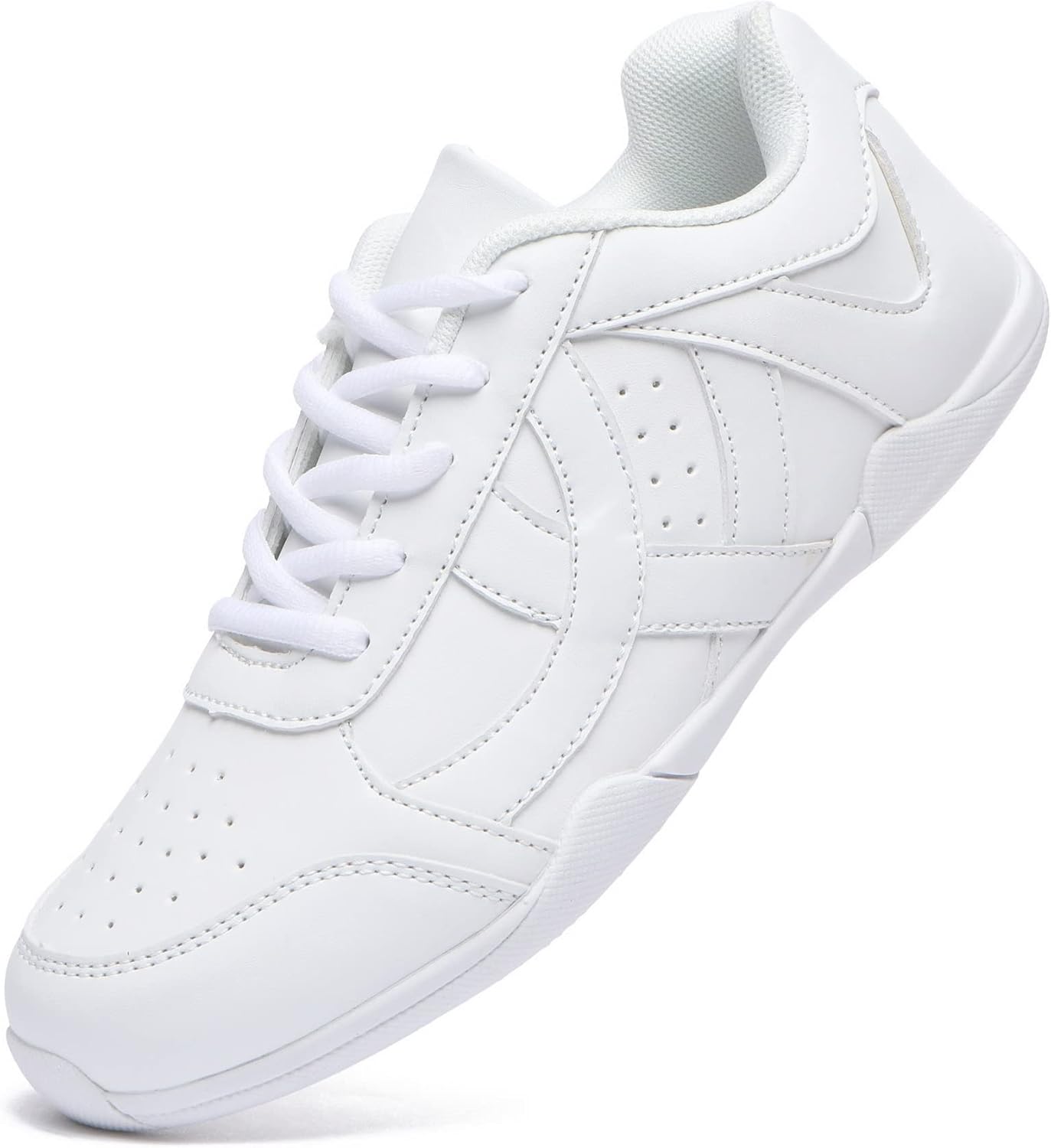 Danzcue Womens Girls Cheer Shoes White, Cheerleading Athletic Shoes