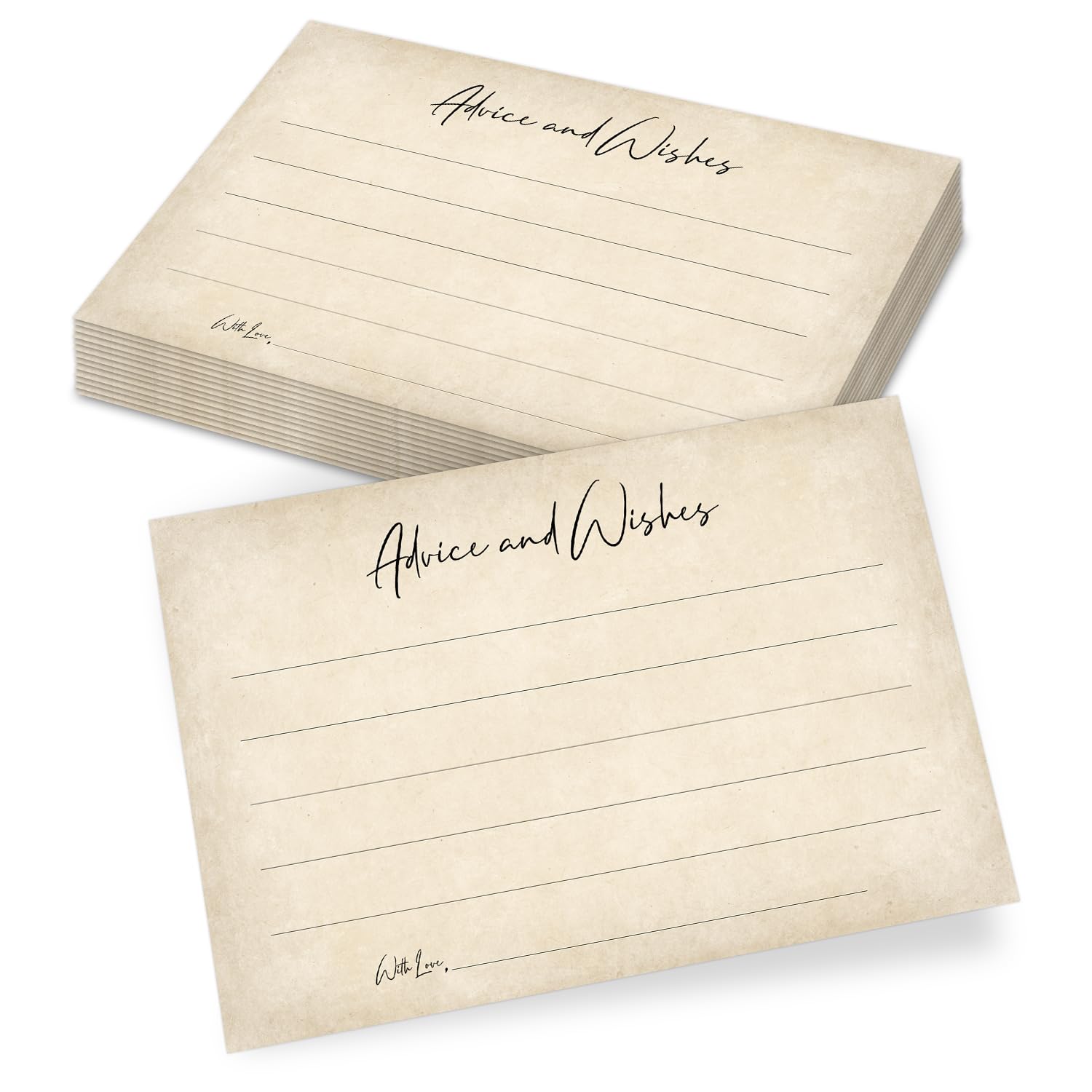 Advice and Wishes Cards, Blank Well Wishes for Wedding Mr and Mrs Bridal Retirement Baby Shower Graduation Anniversary, 25 Set Words of Wisdom Wedding