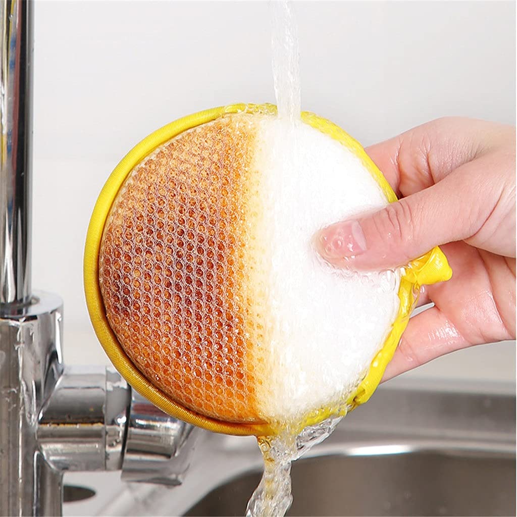 Bloque de Esponja para Lavar Platos Cocina Antiadherente Cepillo de Aceite Olla Paño para Platos domésticos Limpieza de Doble Cara Estropajo de algodón 20 Piezas (D_)