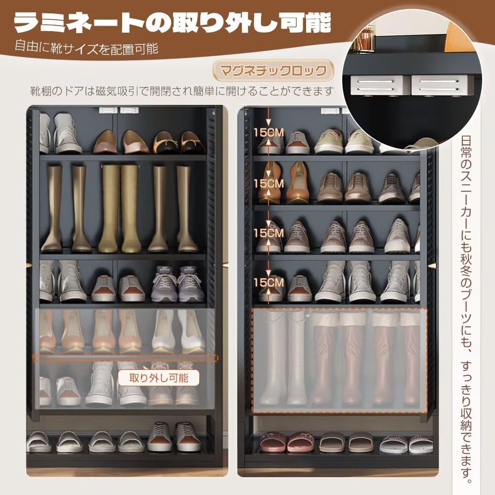 KUZRZNH 下駄箱 竹製 大容量 靴置き シューズラック シューズ