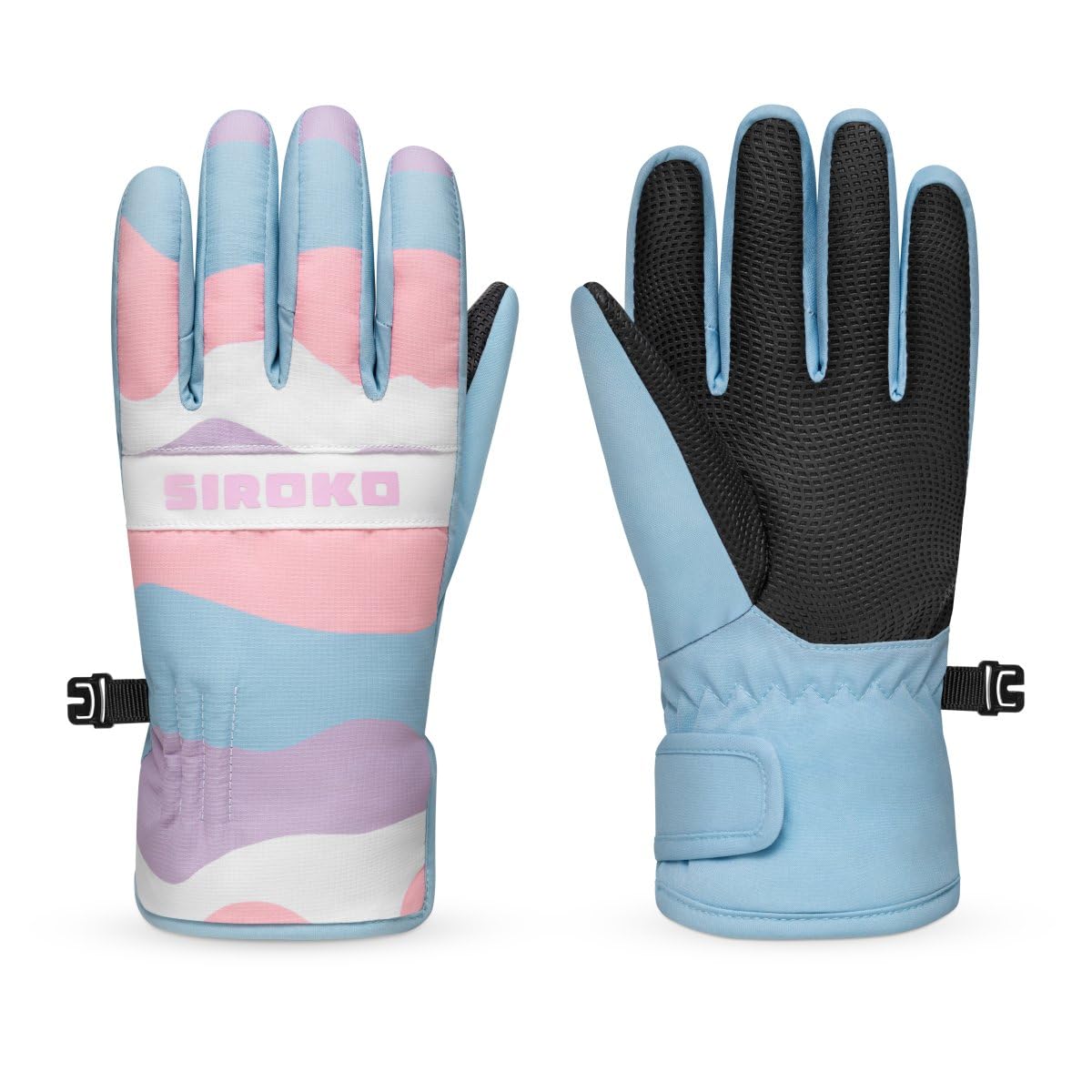 SIROKO Guantes térmicos esquí niños esquí y Nieve Bubbles Multicolor