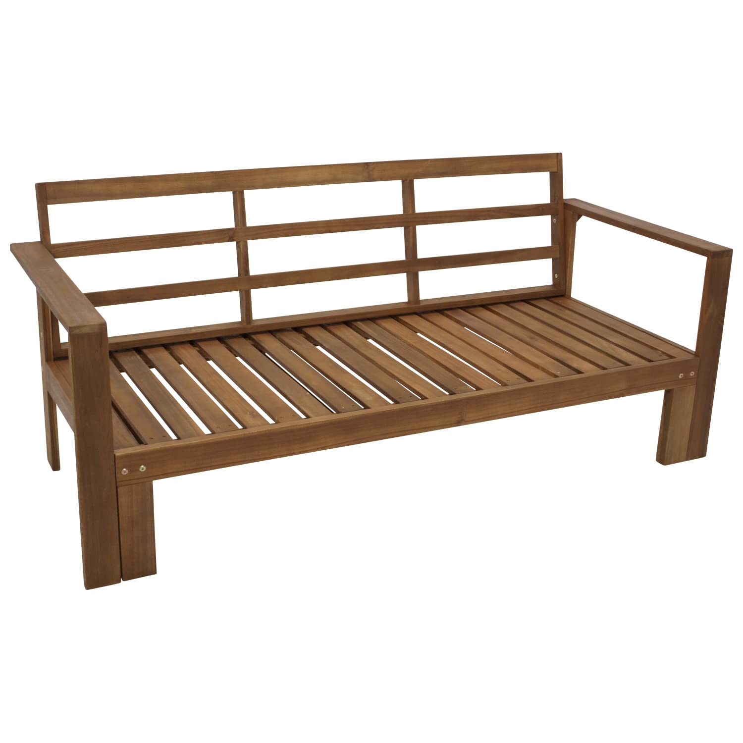 DEGAMO Gartensofa Liegesofa Parana 180x136cm ausziehbar, Akazienholz braun gölt, mit Polsterauflagen grau, Indoor und Outdoor