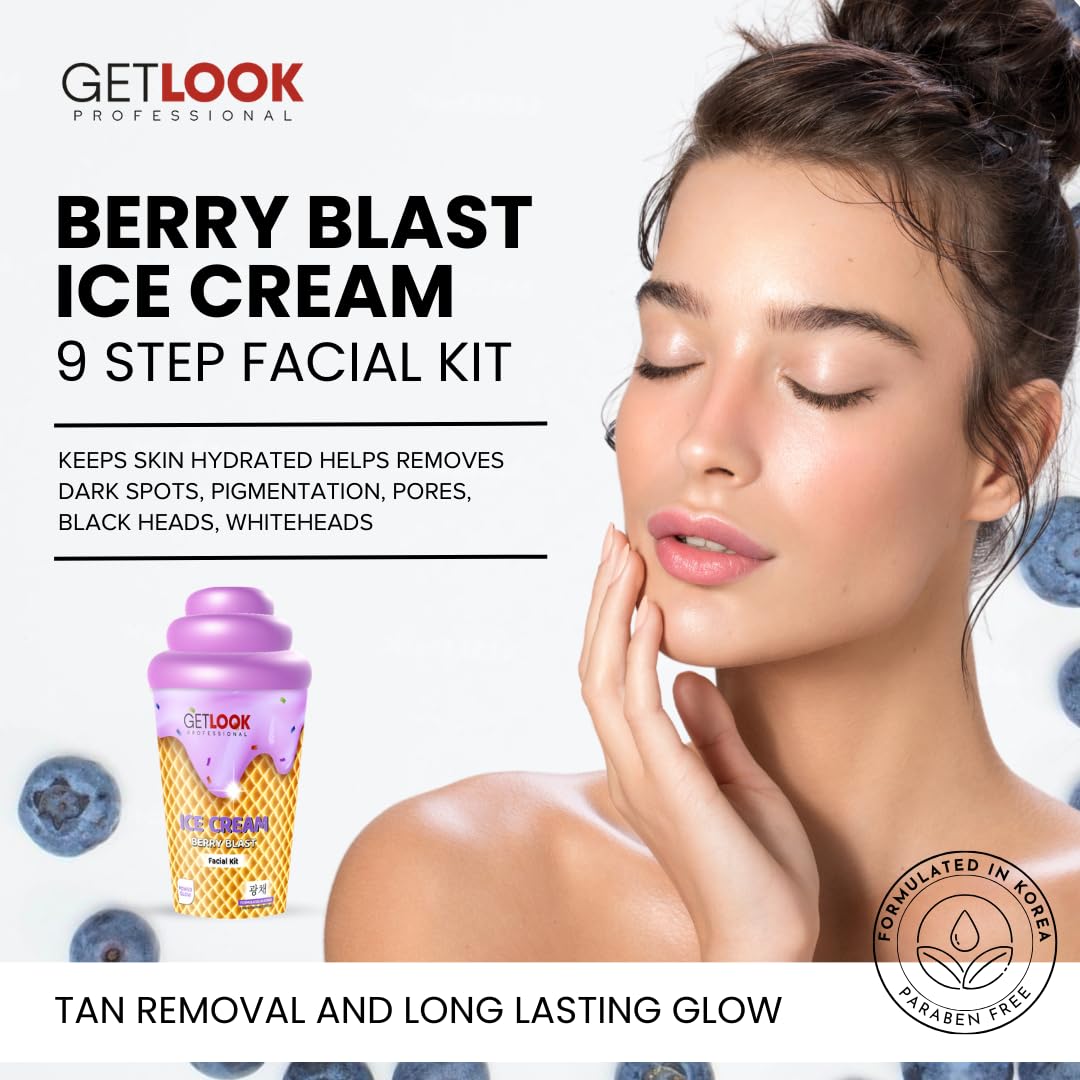 GetLook Berry Blast Glow Ice Cream Facial Kit For Instant (Pack of
