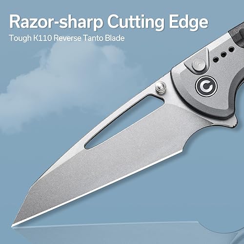 Miniatura 9 de CIVIVI Sentinel Strike - Cuchillo de bolsillo con rompecristales, cuchillo plegable utilitario para EDC al aire libre, hoja Tanto inversa de 3.7