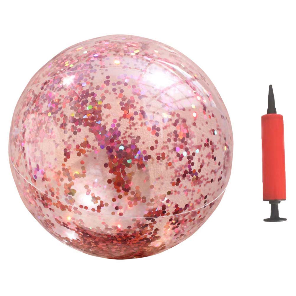 Lot De 2 Boules D’Eau Gonflables à Paillettes – 40 Cm – Transparentes Avec Paillettes – Idéales Piscine Et Plage