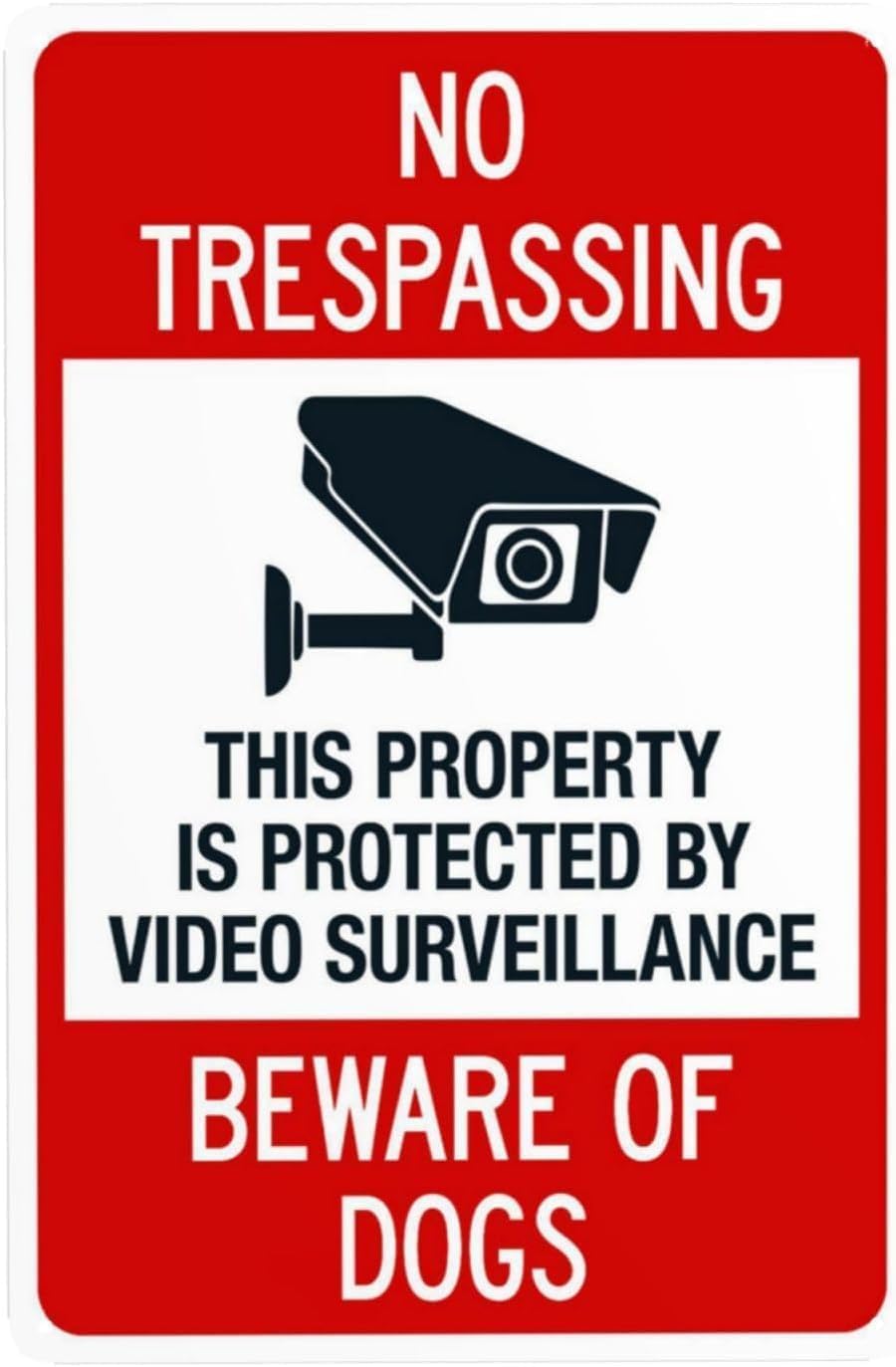 Bdeyfg Colour5 This Property Is Under Video Surveillance Beware Of Dogs Warning Metal Sign Tin Signs Aluminum Plaque For Outdoors Use Yard Farm Fence Home Wall Decor 8X12inch