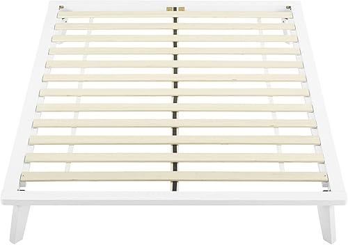 Miniatura 5 de Classic Brands Marco de cama con plataforma de madera Canton, color blanco, tamaño matrimonial