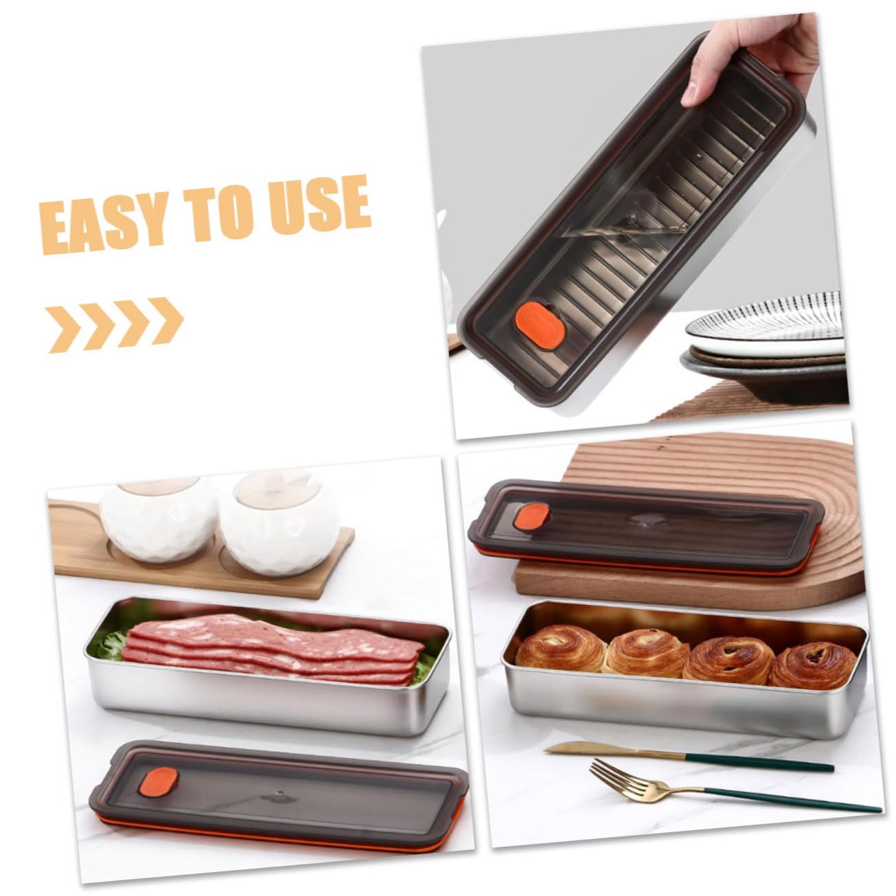 PRETYZOOM 5 Unidades De Caja De Tocino De Carne Contenedor De Almacenamiento Hermético Caja De Almacenamiento Para Refrigerador Contenedores Sellados Para Alimentos Contenedor Hermético