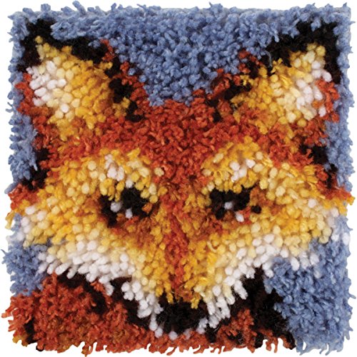 Image of Wonderart 426234 Mr Fox Yarn Latch-Hook Kit 8 inch X 8 inch100% Acrylic Machine Wash & Dry