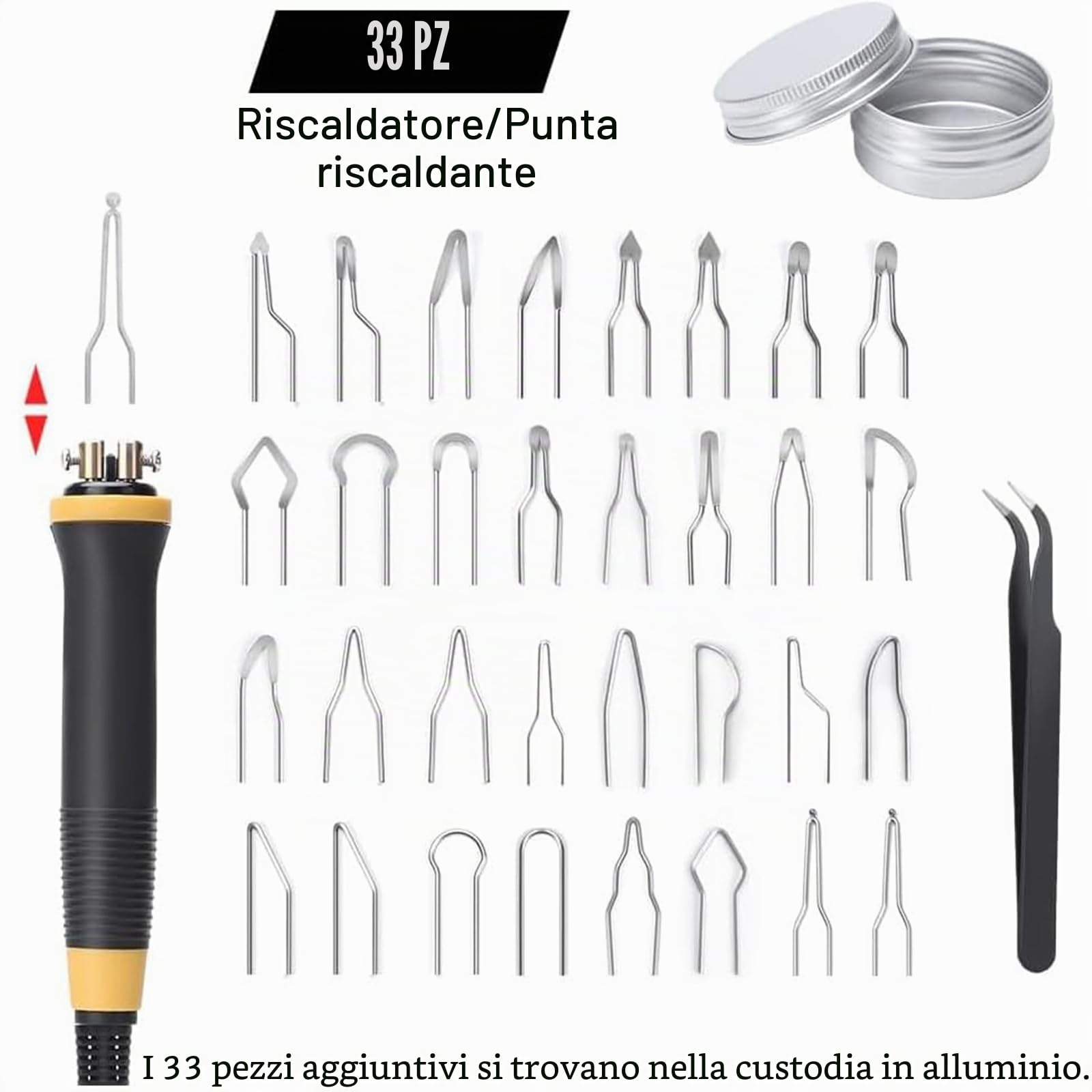 XIIW Kit Pirografo per Legno 100W | 2 Penne Pirografia e 23 Punte | 0–750°C Regolabile | Doppio Attacco | Display Digitale - Macchina Pirografica Leggera per Fai da Te e Artigianato | Regalo Creativo
