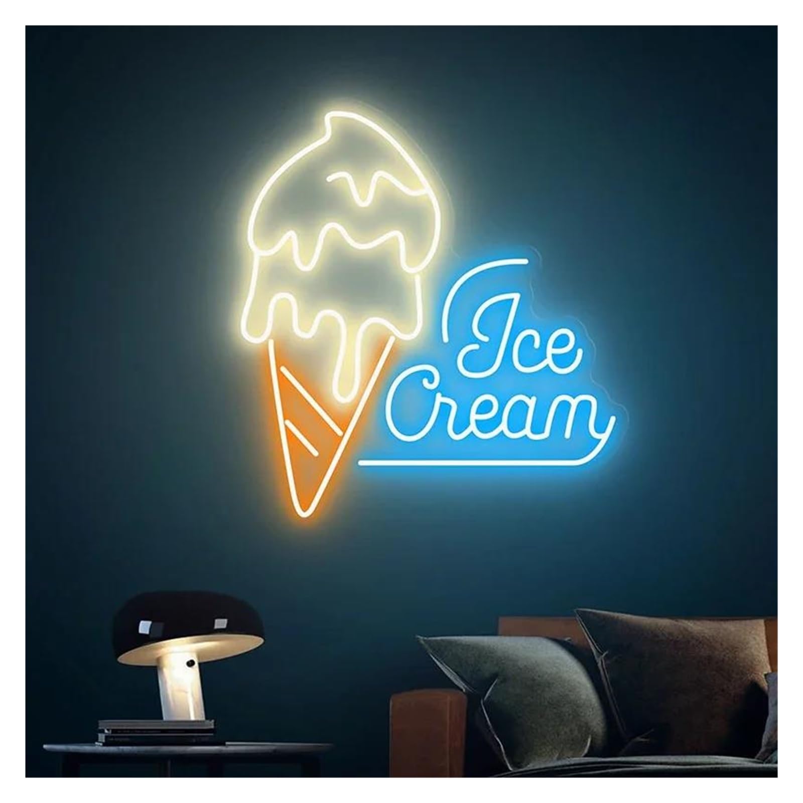 Shouxi C Sign Lamp Ice Ream Neon Sign Light Wall Decor Offee Bar Shop Restaurant Decoration(,60Cm)