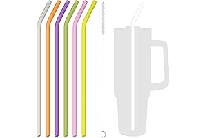 6 Pack Reusable & Bendable Silicone Straws for Stanley 40 Oz Tumblers