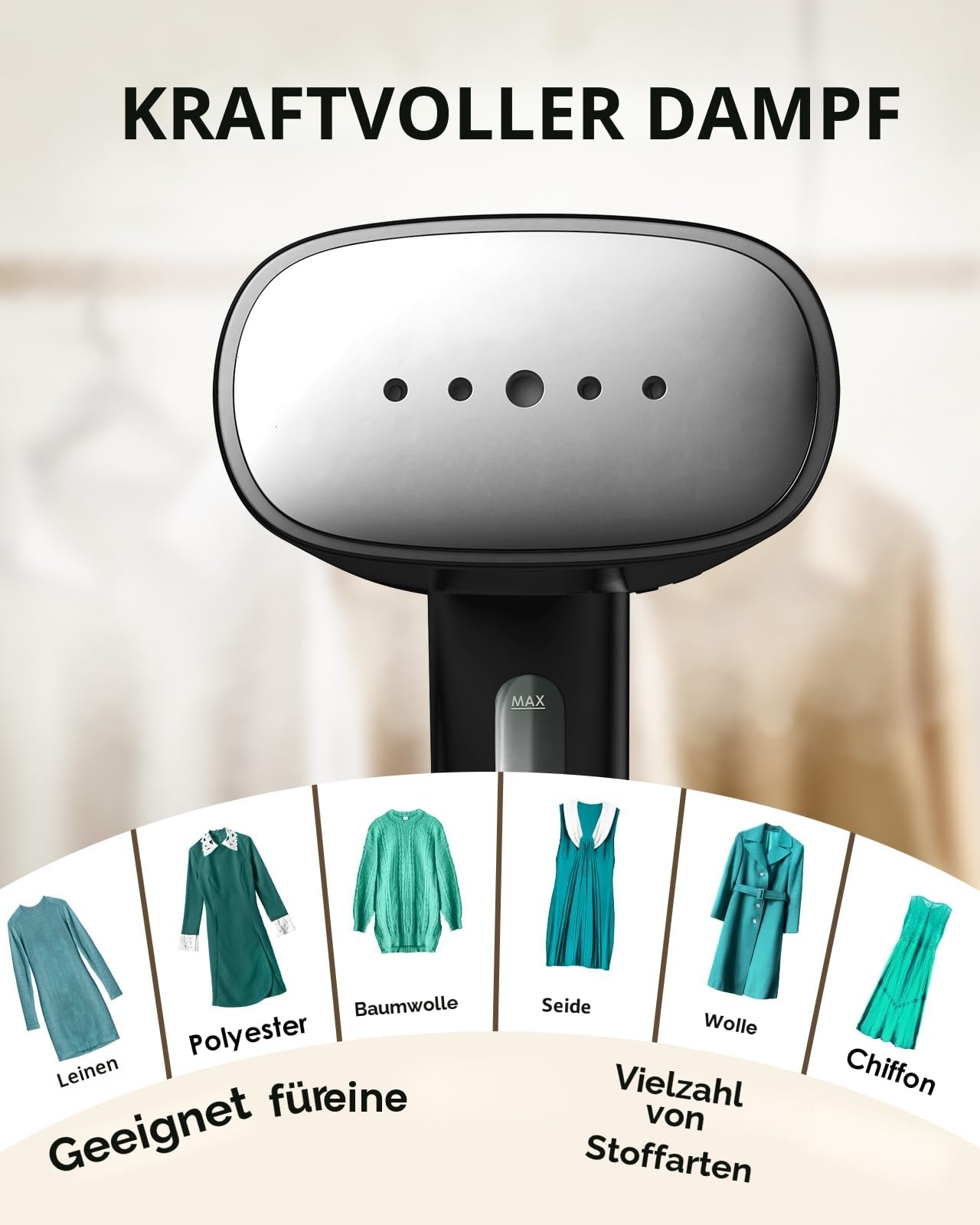 HOMEASY Reise Dampfglätter Steamer Dampfglätter 110ml Reisebügeleisen 800W Tragbare Dampfbürste 40S schnell Aufheizen Dampfbügeleisen kompakt für Urlaub, Dienstreise und Alltag