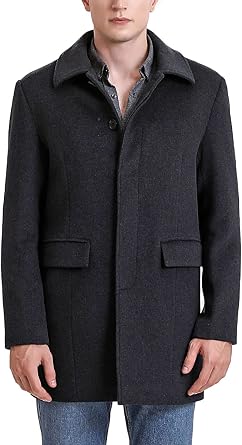 BGSD Men Michael Cashmere Wool Blend Single Breasted Walking Car Coat Also available in Big and Tall and Short