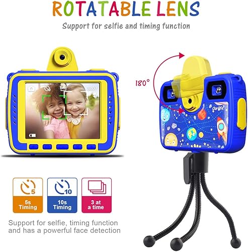 Miniatura 7 de Ourlife Cámara para niños, cámaras de acción impermeables para selfie, juguetes para niños de 6 a 15 años, 1080P, 8 MP, 2.4 pulgadas, cámara de