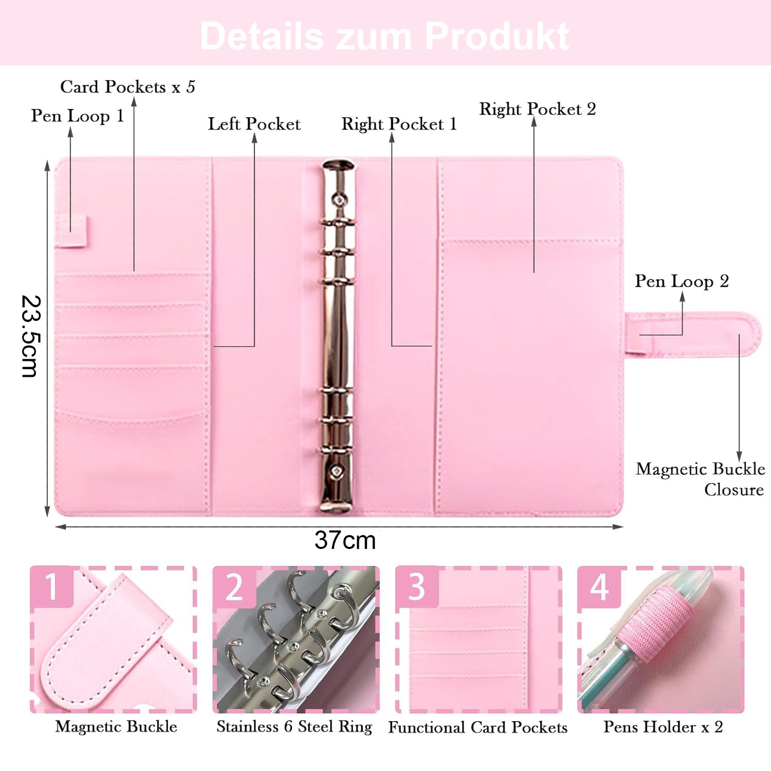Bilancio Planner Libro del Risparmio Sfida 5050 € Rilegatura a Budget Rosa