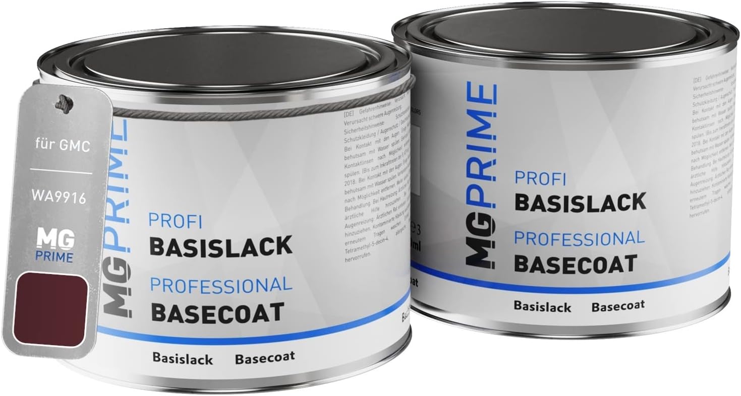 MG PRIME Car paint Set can ready-to-spray for GMC WA9916 Raddison Red Metallic under + base coat 1.0 litre 1000ml