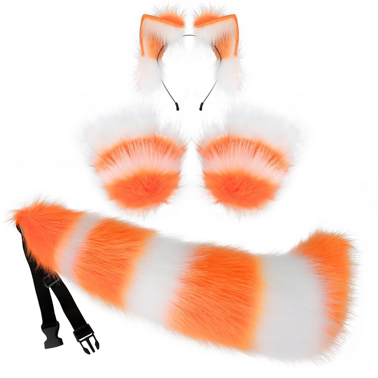 Disfraz De Lobo Halloween Diadema de Disfraz, Guantes de Patas y Cola