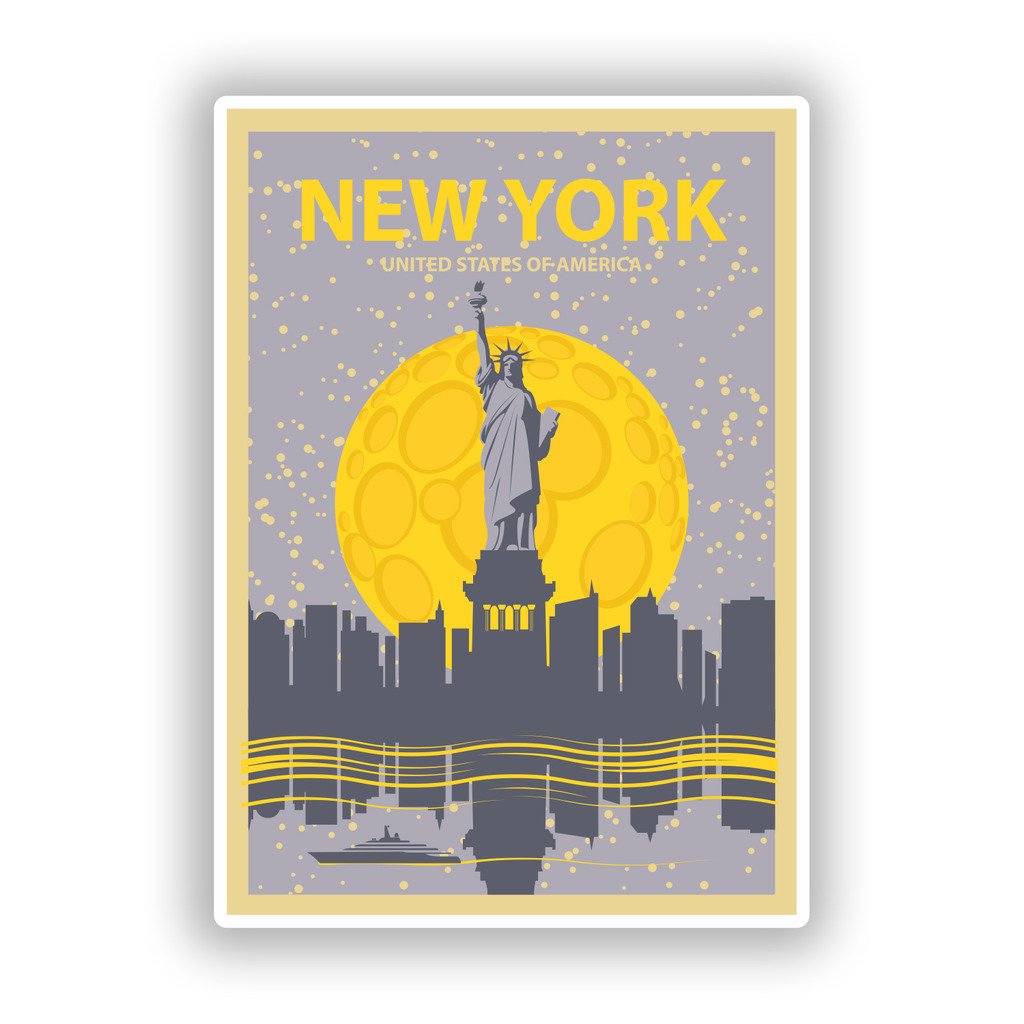 Destinationvinyl Multi 2 X 15Cm/150Mm New York Vinyl Stickers Travel Luggage #10237