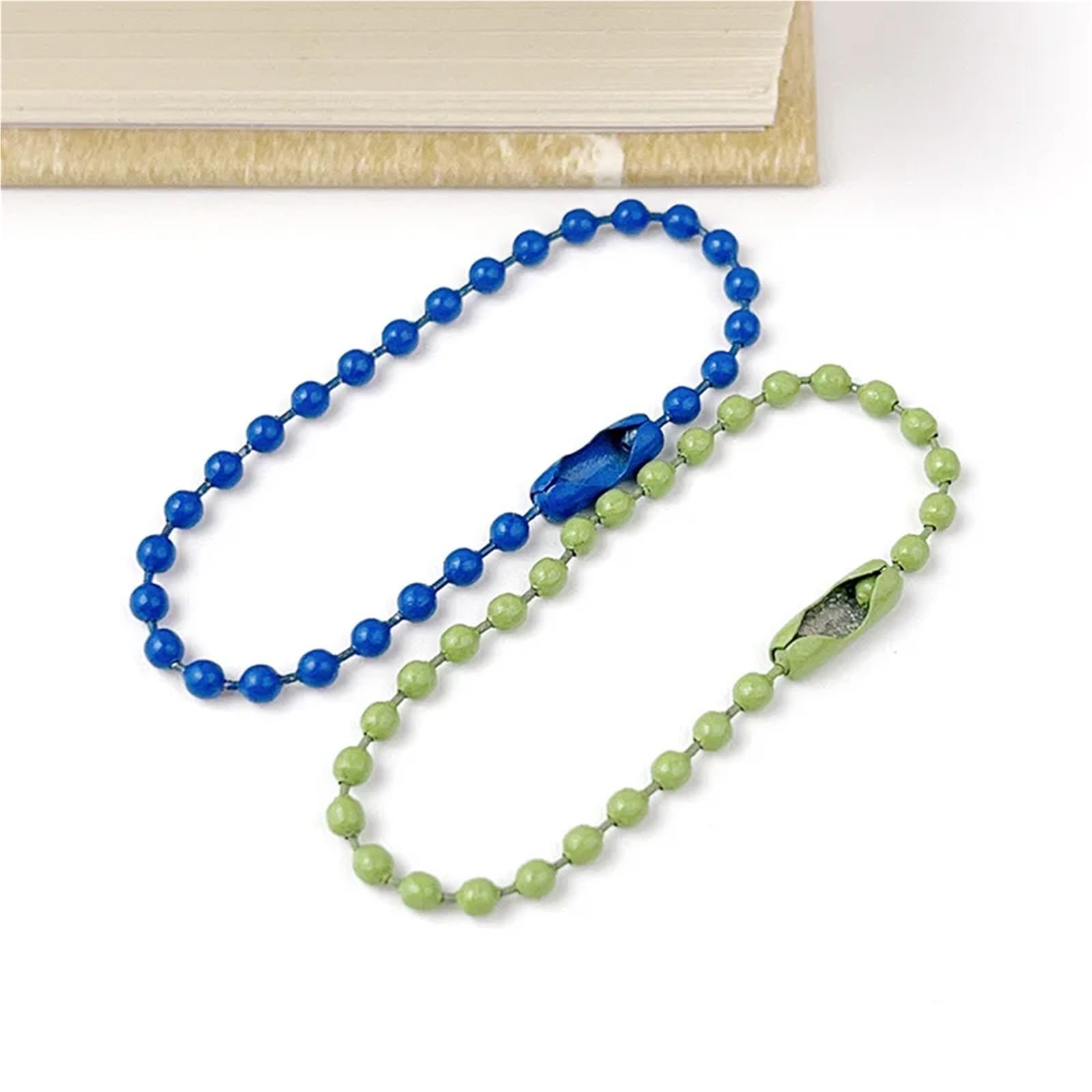 Łańcuszki kulkowe, 10 kolorów 4,52 cala farba do pieczenia metalowy koralik DIY brelok materiał na wisiorek(Bead Chain Purple)