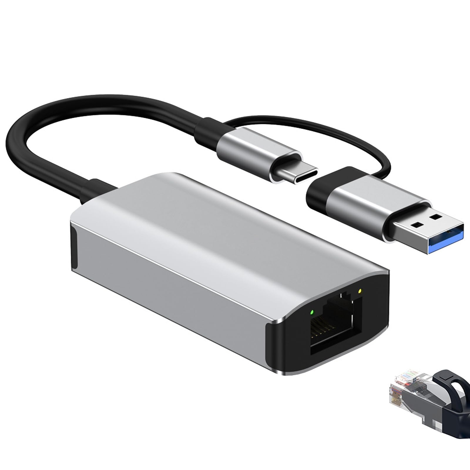 Adapter USB C Ethernet 1000 Mbps, USB 3.0 na RJ45 Gigabit adapter sieciowy, typ C LAN adapter do laptopów, tabletów, smartfonów PC