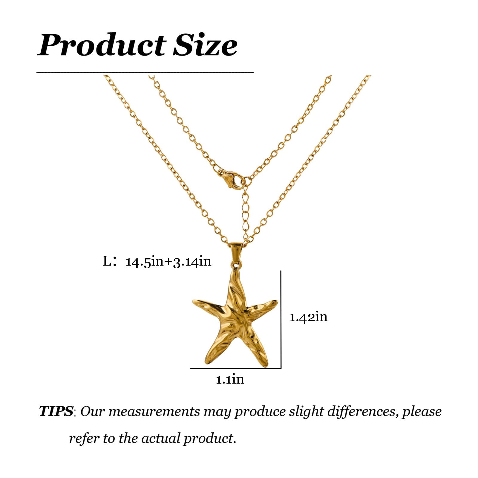 Starfish Necklace for Women Star Peandant Necklace Chunky Gold Statement Necklaces Y2K Accessories Best Christmas Gifts 2025