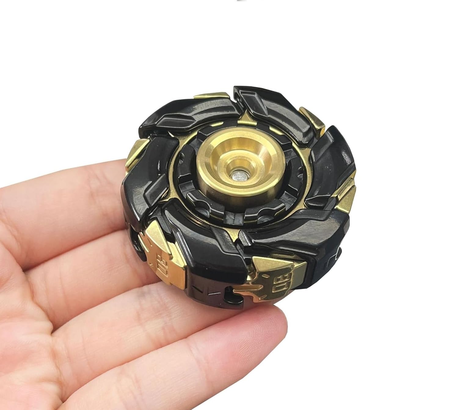 EDC Fidget Spinner Metal Open Armor – Magnetic Metal Fidget Toy for Adults, Stress & Anxiety Relief, Durable Pocket-Sized Hand Spinner for Focus, Office Desk Gadget (Black Gold)