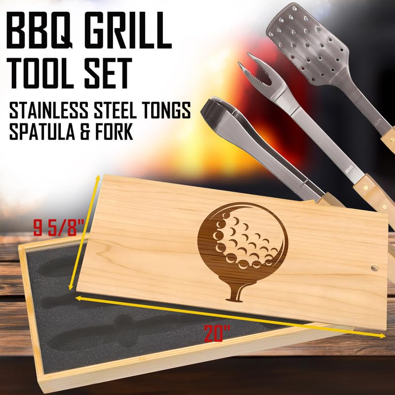 Set de BBQ con herramientas grabadas en acero inoxidable miniatura 3