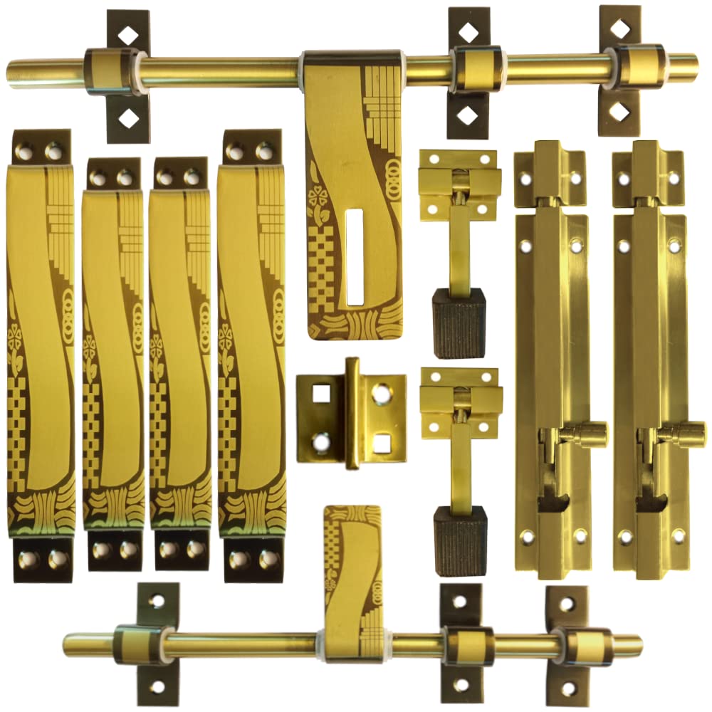 CIRCLE Double Door KIT Antique Finish|Brass finishDoor Accessories Kit|Double Door Kit Set|Door kundis Set|Door Kit Stainless Steel|1 AL Drop |1 Latch |4 Handles | 2 Tower Bolt |2 Door Stopper| (B0C46SJ5PF) Amazon Price History, Amazon Price Tracker