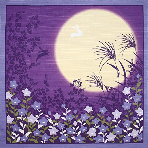 Image of Furoshiki Small-size Flower-scene Wrapping-cloth Moonlit-night and Bell-flower 03 by Flowerscene
