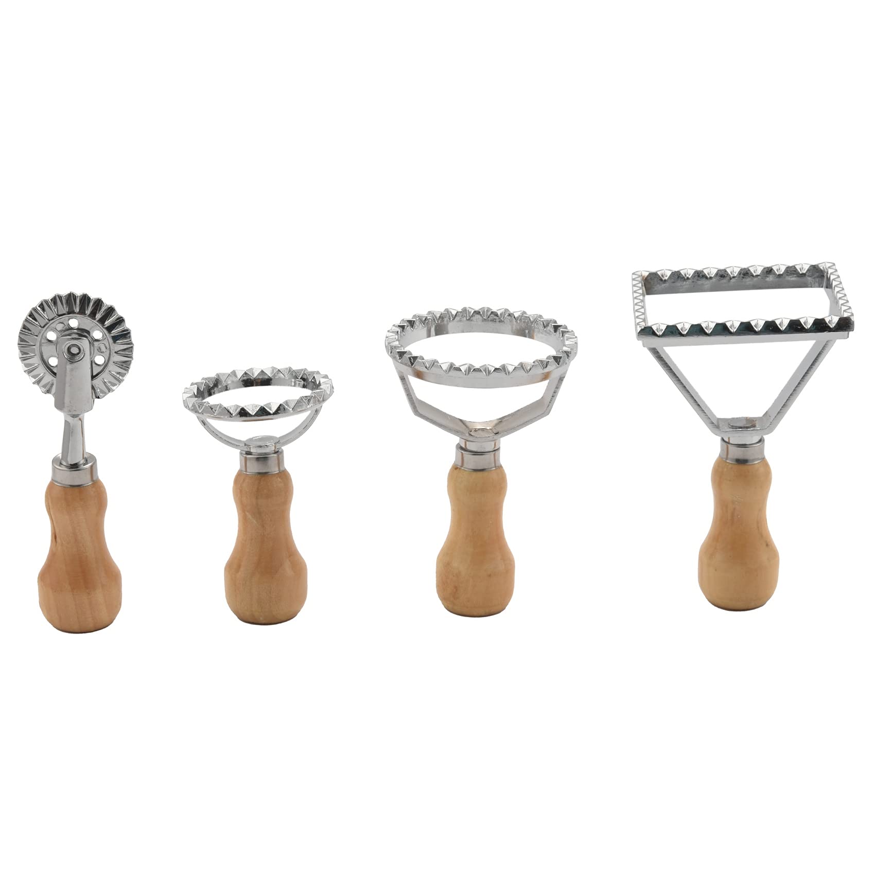 Set 4 Stampini Per Ravioli Con Manico In Legno - Tagliapasta Multiuso Per Casa E Cucina | Rotella Per Pasta - Foto 2