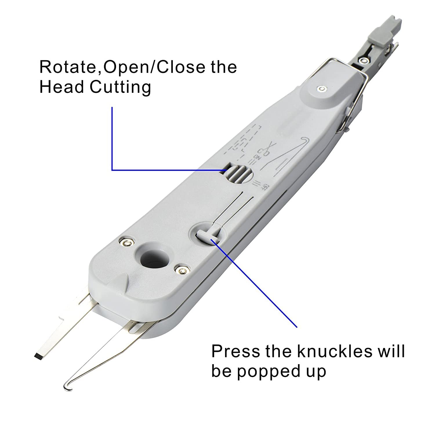 XIKKART Punch Tool Crimping tool Krone Tool Impact Punchdown Tool IO insertion Tool Ratchet Type for 110 krone type Amp Modules Telephone Krone Tool Kronning Telephone Wire Junction Box (Pack OF 1) 2